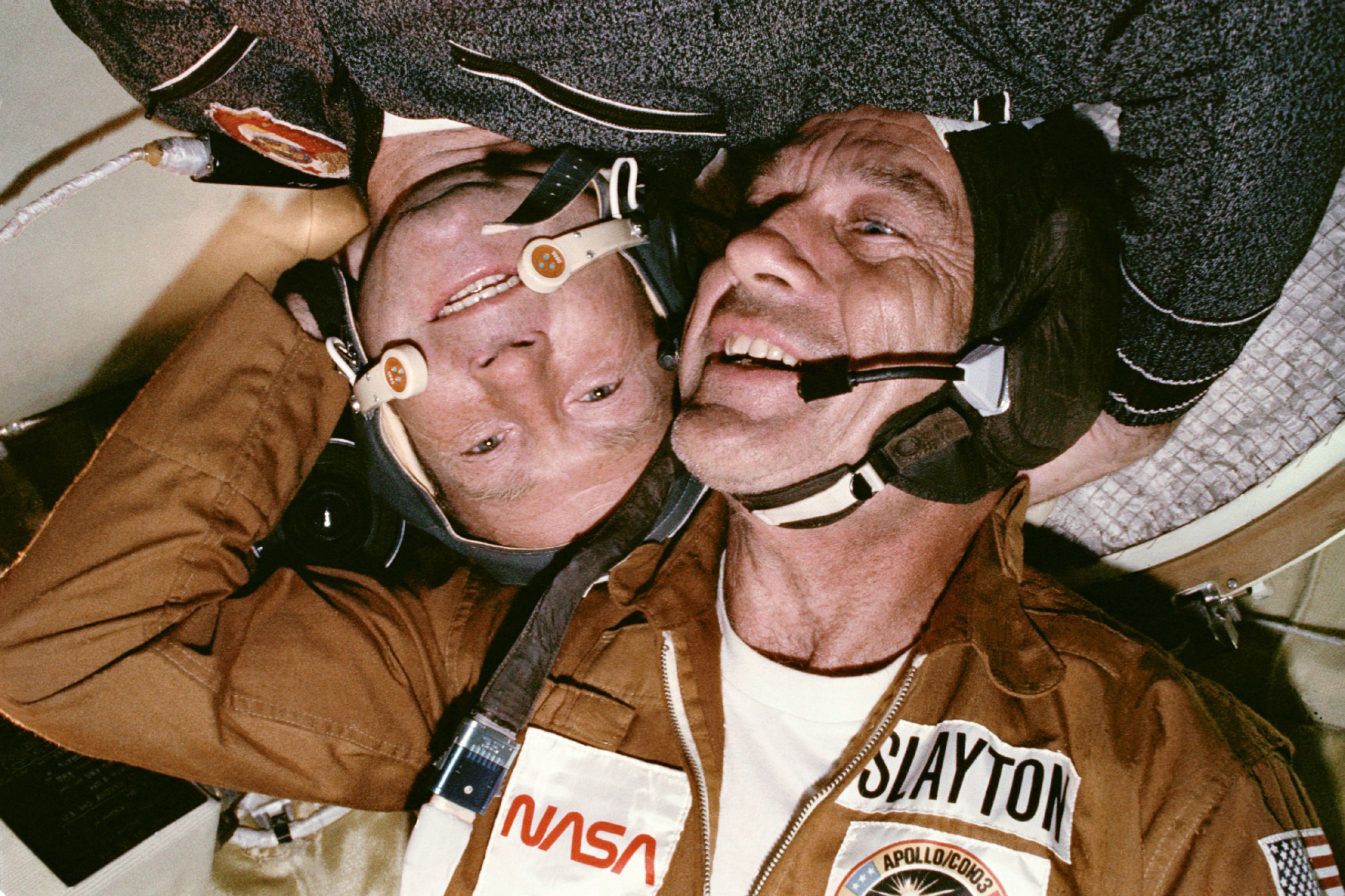 Leonov and Slayton in orbit